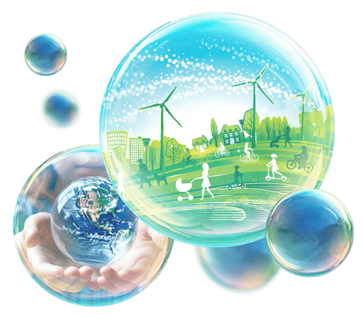 合理切换多样化能源，推动减量（Reduce）、再利用（Reuse）、再循环（Recycle），在可持续发展的社会中，向客户提供被选择的新价值。